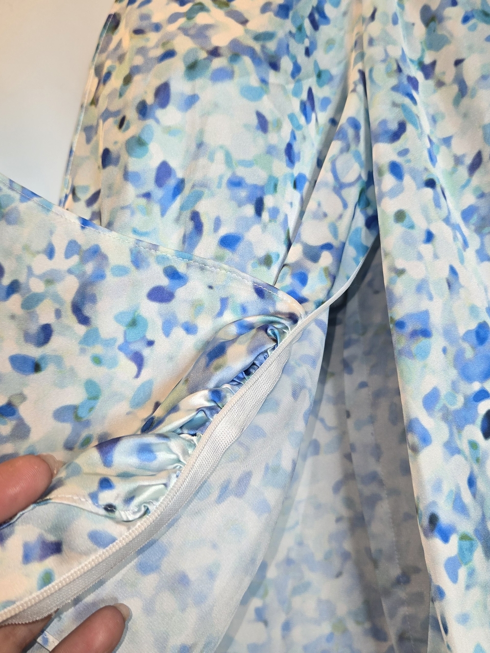 Zara Blue Multi-Print Wrap Blouse - Picture 5 of 7